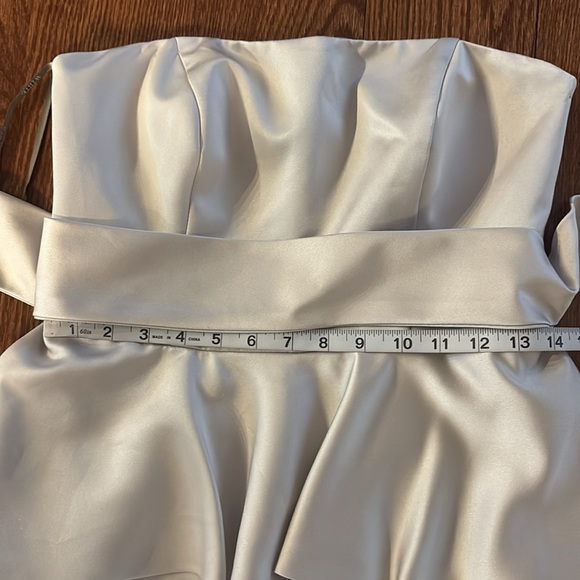White label Vera Wang Strapless peplum Silver Gown bridesmaid formal wedding 0 - Picture 14 of 15